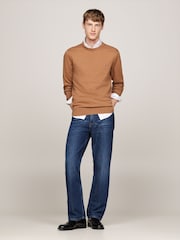 Tommy Hilfiger Brown Cotton Blend Jumper With Cashmere - Image 1 of 6