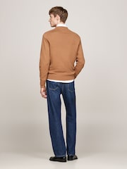 Tommy Hilfiger Brown Cotton Blend Jumper With Cashmere - Image 2 of 6