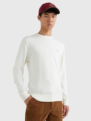 Tommy Hilfiger Organic Pima Cotton Cashmere Crew Neck White Sweater - Image 3 of 5