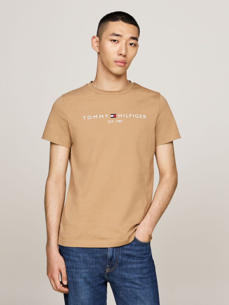 Tommy Hilfiger Natural Logo 100% Cotton T-Shirt - Image 1 of 1