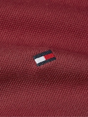 Tommy Hilfiger Red Regular Fit Long Sleeved Quarter Zip Detail Polo Shirt - Image 3 of 3