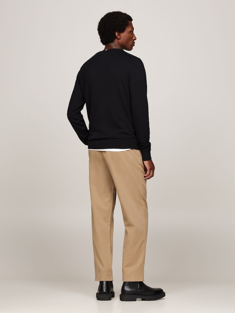 črna - Tommy Hilfiger Pima Cashmere V-Neck Sweater - Slika 2 iz 5