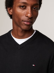 črna - Tommy Hilfiger Pima Cashmere V-Neck Sweater - Slika 3 iz 5