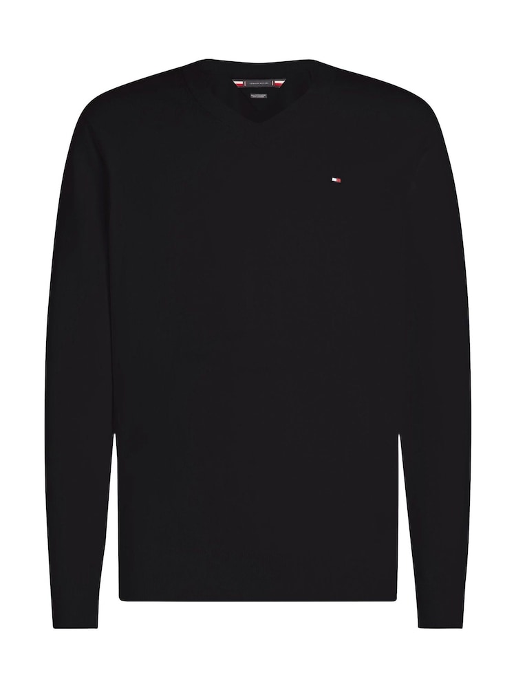 črna - Tommy Hilfiger Pima Cashmere V-Neck Sweater - Slika 5 iz 5 črna - Tommy Hilfiger Pima Cashmere V-Neck Sweater - Slika 5 iz 5