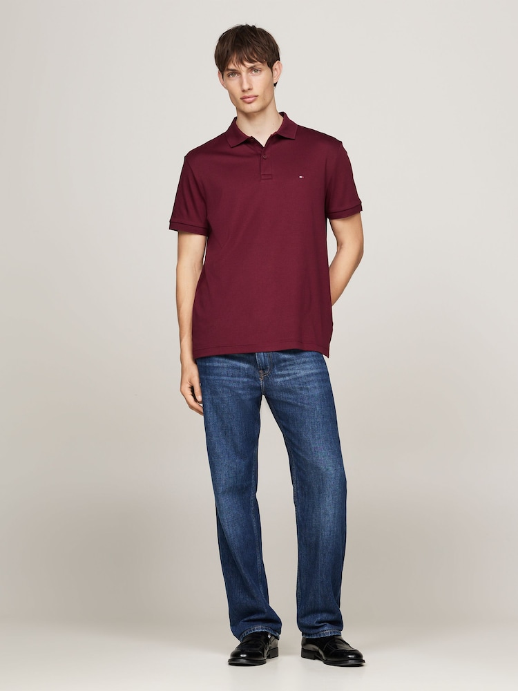 Tommy Hilfiger Red Regular Fit Liquid 100% Cotton Essential Polo Shirt - Image 1 of 5