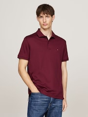 Tommy Hilfiger Red Regular Fit Liquid 100% Cotton Essential Polo Shirt - Image 3 of 5