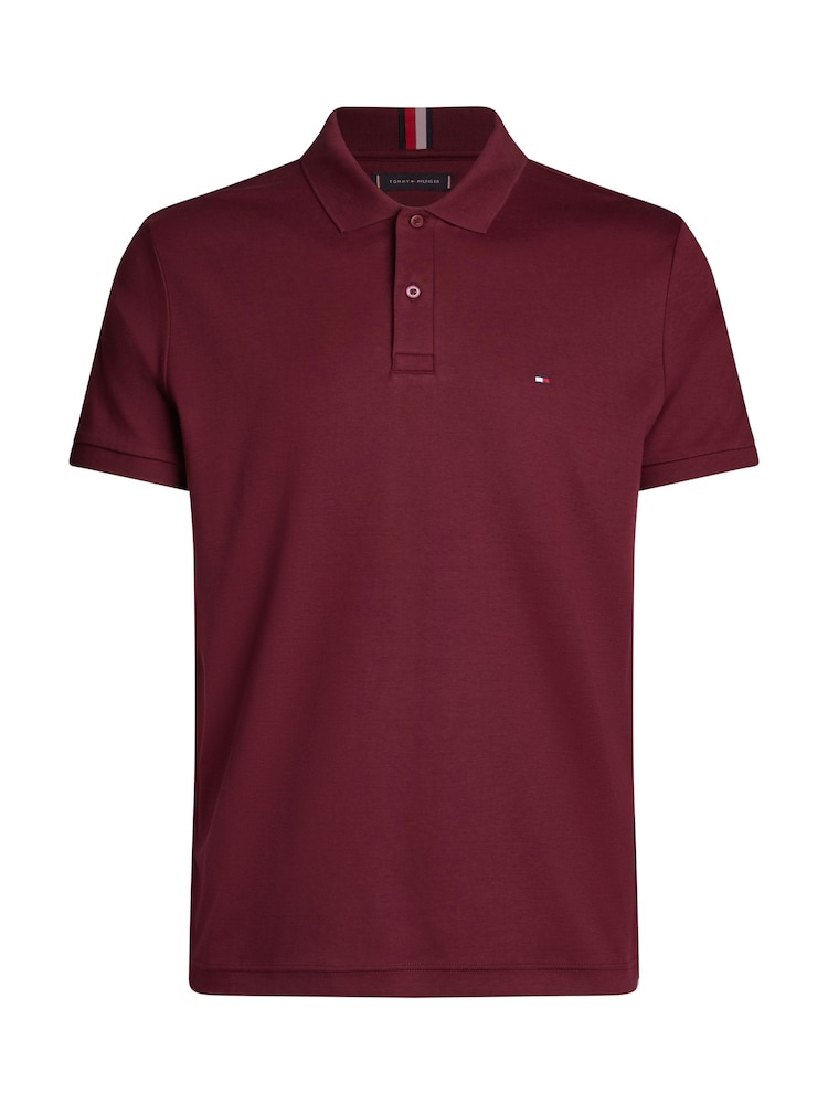 Tommy Hilfiger Red Regular Fit Liquid 100% Cotton Essential Polo Shirt - Image 5 of 5