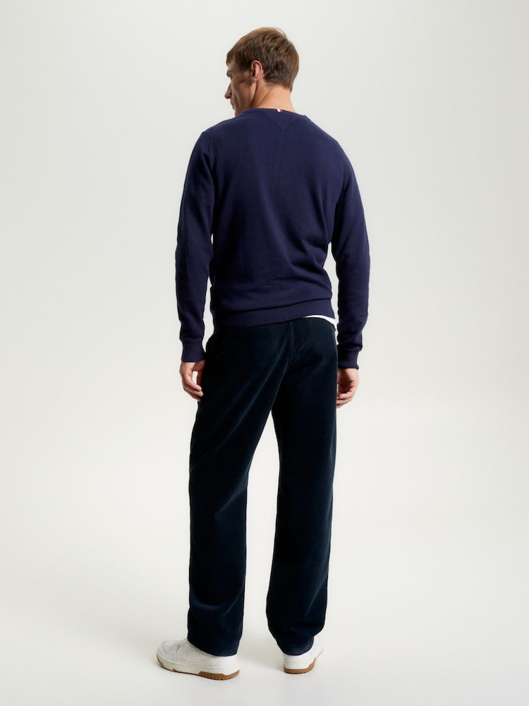 Tommy Hilfiger Blue Pima Cashmere V-Neck Sweater - Image 2 of 5