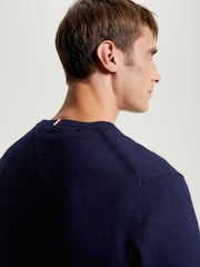 Tommy Hilfiger Blue Pima Cashmere V-Neck Sweater - Image 3 of 5