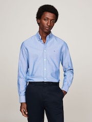 Tommy Hilfiger Blue Slim Fit Oxford Dobby Shirt - Image 1 of 5