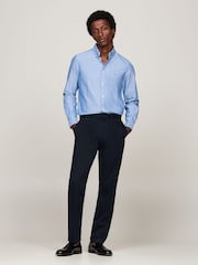 Tommy Hilfiger Blue Slim Fit Oxford Dobby Shirt - Image 2 of 5