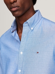 Tommy Hilfiger Blue Slim Fit Oxford Dobby Shirt - Image 3 of 5