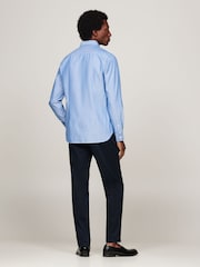 Tommy Hilfiger Blue Slim Fit Oxford Dobby Shirt - Image 4 of 5
