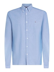 Tommy Hilfiger Blue Slim Fit Oxford Dobby Shirt - Image 5 of 5