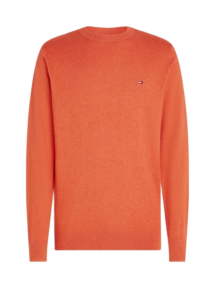 Tommy Hilfiger Orange Cotton Blend Jumper With Cashmere - Image 5 of 5