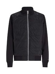 Tommy Hilfiger Mix Media Zip Stand Collar Black Sweatshirt - Image 5 of 5