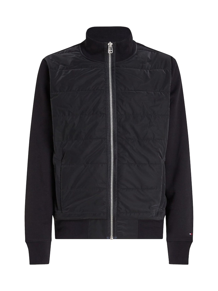 Tommy Hilfiger Mix Media Zip Stand Collar Black Sweatshirt - Image 5 of 5