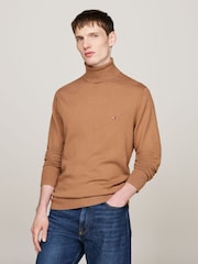 Natural - Tommy Hilfiger Pima Cotton Cashmere Roll Neck Sweater - Imagen 1 de 5
