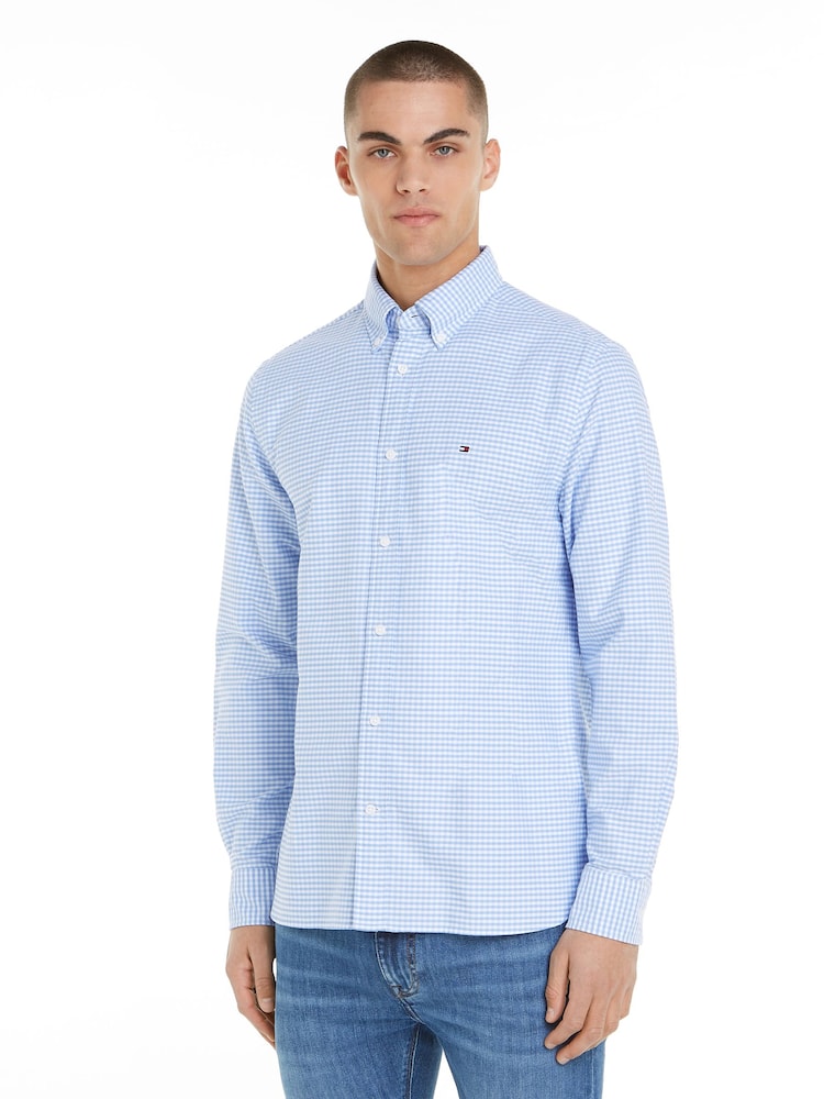 Tommy Hilfiger Blue Regular Fit Heritage Oxford Gingham Shirt - Image 1 of 1
