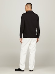 Zwart - Tommy Hilfiger 1985 poloshirt met lange mouwen en standaard pasvorm - Image 2 of 4