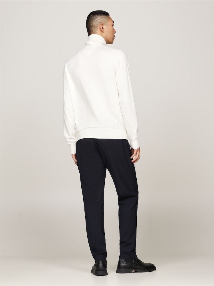 Wit - Tommy Hilfiger Pima Cotton Cashmere Roll Neck Sweater - Image 3 of 5