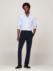 Tommy Hilfiger Blue Slim Fit Classic Poplin Stripe Shirt - Image 2 of 5