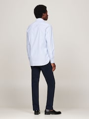 Tommy Hilfiger Blue Slim Fit Classic Poplin Stripe Shirt - Image 4 of 5