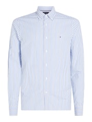 Tommy Hilfiger Blue Slim Fit Classic Poplin Stripe Shirt - Image 5 of 5
