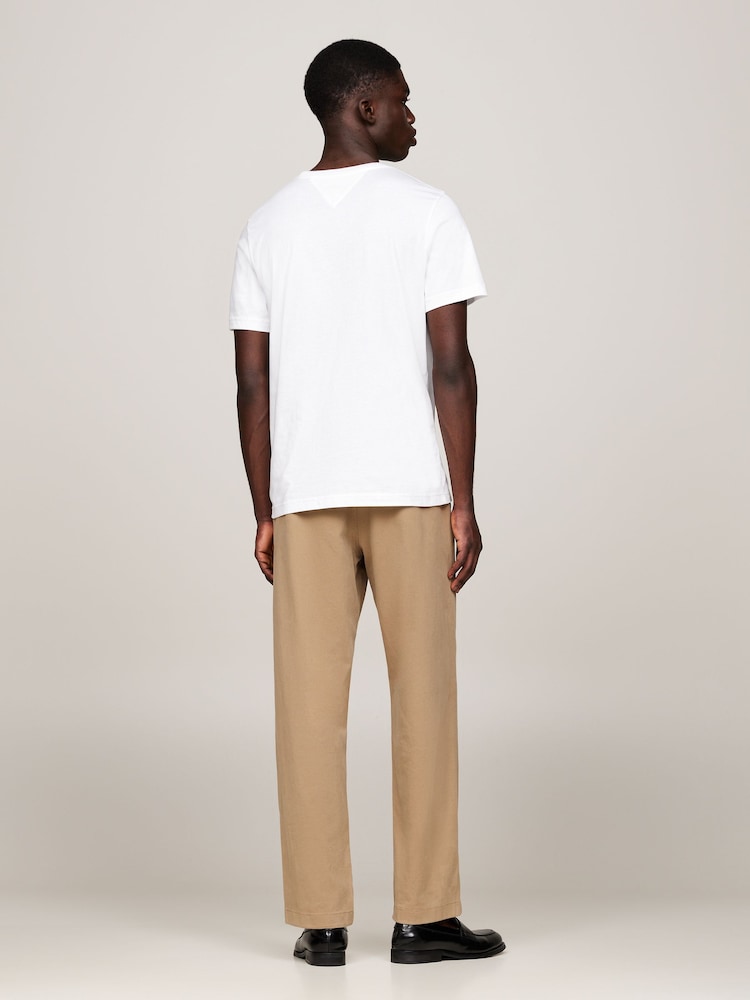 Білий - Футболки Tommy Hilfiger 100% Cotton Flag Embroidered - Image 4 of 5