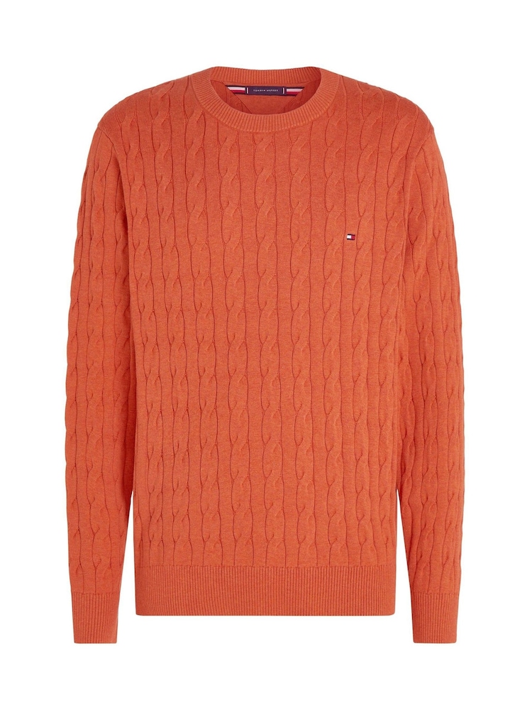 Tommy Hilfiger Orange Classic Cable Jumper - Image 5 of 5 Tommy Hilfiger Orange Classic Cable Jumper - Image 5 of 5