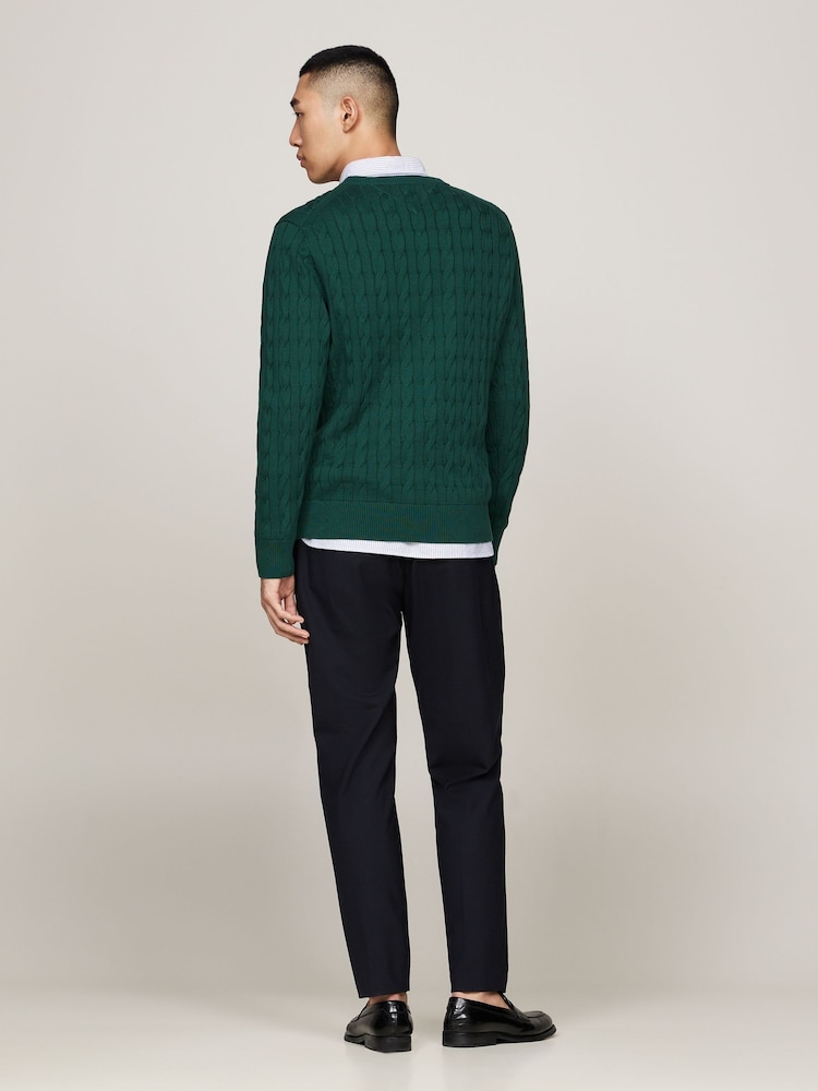 أخضر - كنزة كلاسيكية بخيوط طويلة متداخلة من Tommy Hilfiger - صورة 1 من 5 أخضر - كنزة كلاسيكية بخيوط طويلة متداخلة من Tommy Hilfiger - صورة 1 من 5