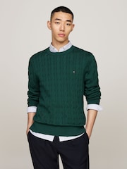 Tommy Hilfiger Green Classic Cable Jumper - Image 3 of 5