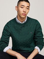 Tommy Hilfiger Green Classic Cable Jumper - Image 4 of 5