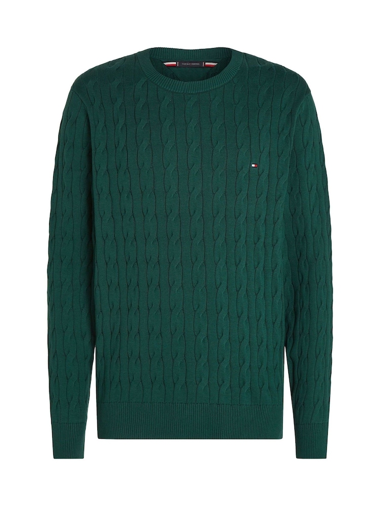 Tommy Hilfiger Green Classic Cable Jumper - Image 5 of 5