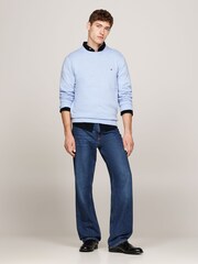 Tommy Hilfiger Blue Organic Pima Cotton Cashmere Crew Neck Sweater - Image 2 of 5