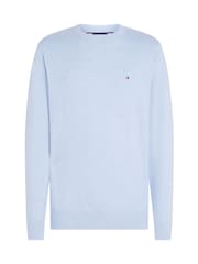 Tommy Hilfiger Blue Organic Pima Cotton Cashmere Crew Neck Sweater - Image 5 of 5