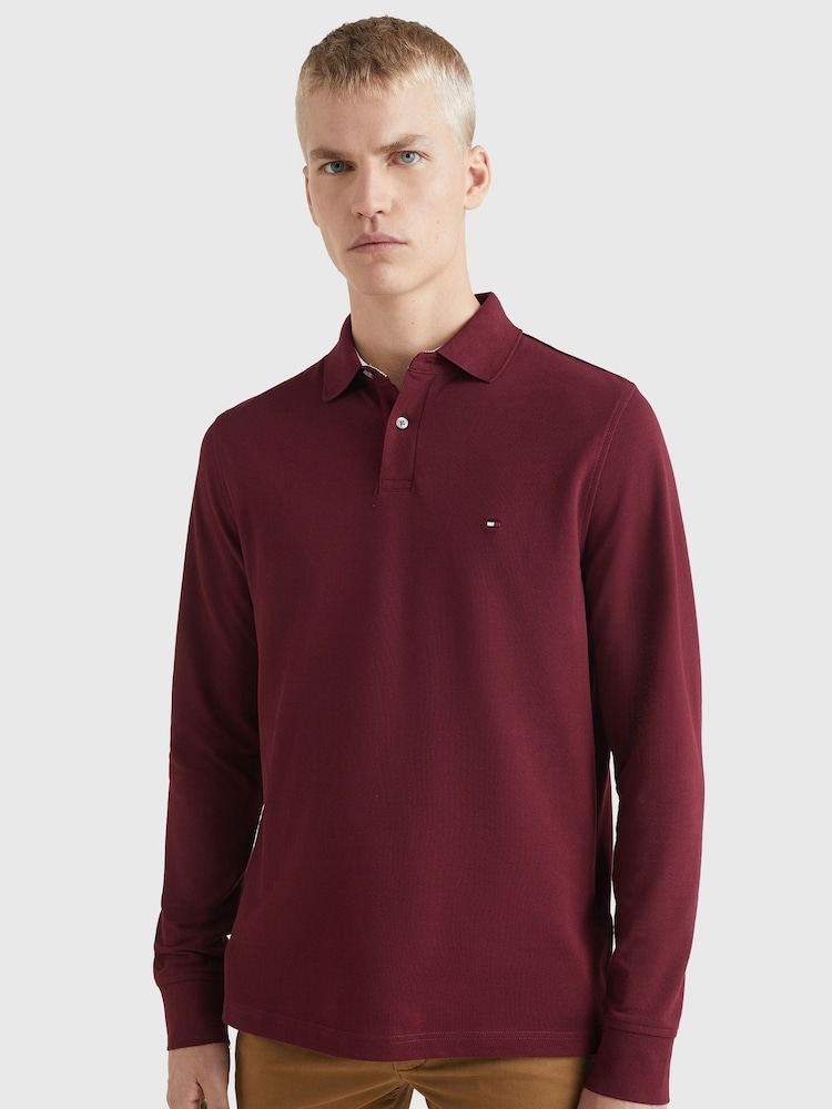 Tommy Hilfiger Red 1985 Regular Fit Long Sleeved Polo Shirt - Image 1 of 5