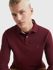 Tommy Hilfiger Red 1985 Regular Fit Long Sleeved Polo Shirt - Image 3 of 5