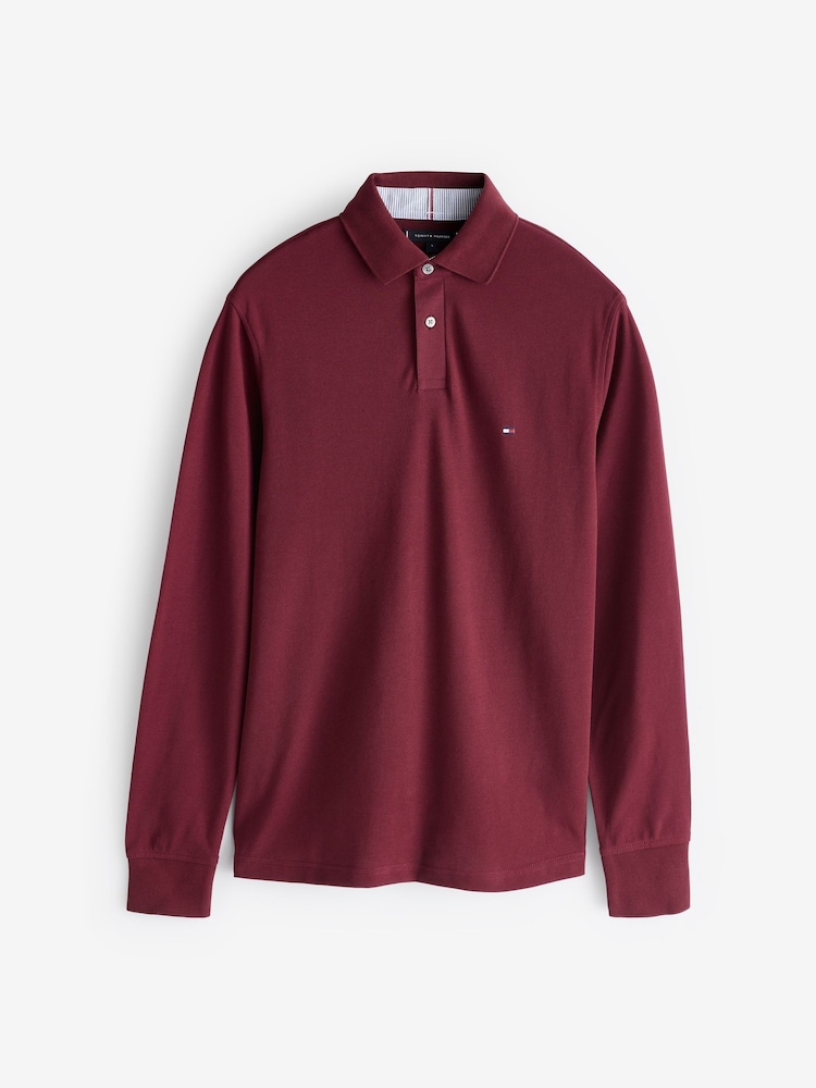 Tommy Hilfiger Red 1985 Regular Fit Long Sleeved Polo Shirt - Image 5 of 5