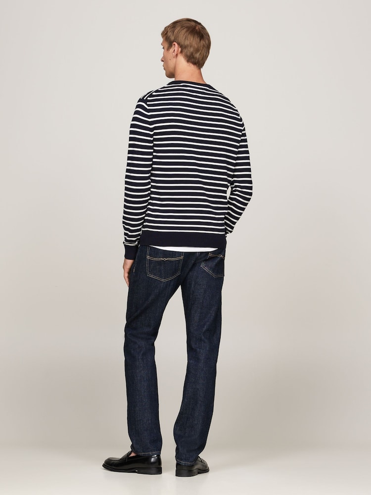 Tommy Hilfiger Blue Essential 100% Cotton Crew Neck Sweater - Image 2 of 3