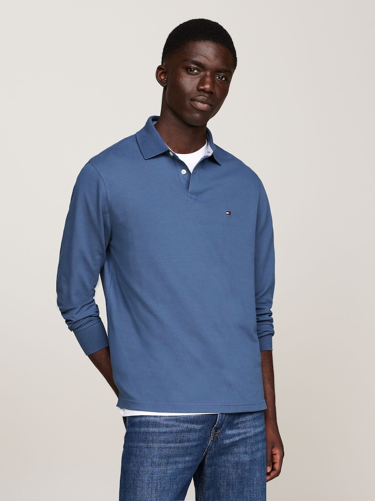 Tommy Hilfiger Blue 1985 Regular Long Sleeve Polo Shirt - Image 1 of 5
