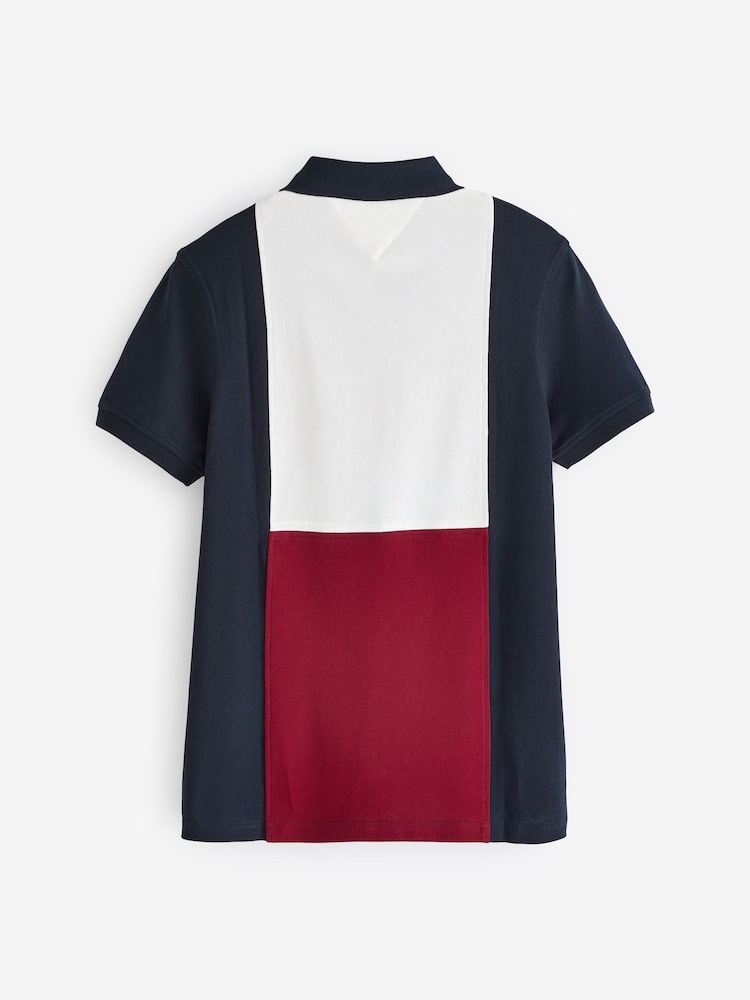 Tommy Hilfiger Blue Regular Fit Flag Polo Shirt - Image 6 of 6