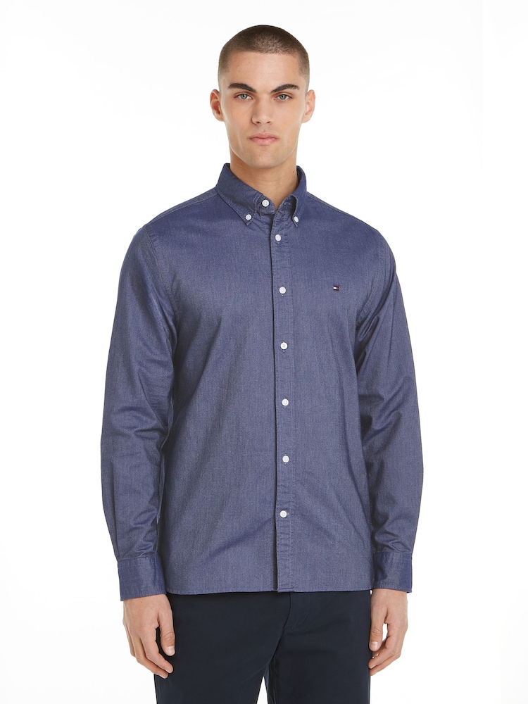 Tommy Hilfiger Blue Regular Fit Solid Heritage Oxford Shirt - Image 1 of 6