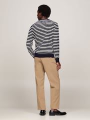 Tommy Hilfiger Blue Cotton Blend Jumper With Cashmere - Image 3 of 5