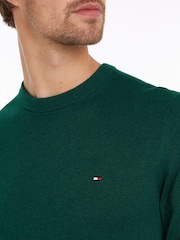 Tommy Hilfiger Green Cotton Blend Jumper With Cashmere - Image 4 of 4