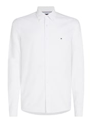 Tommy Hilfiger White Slim Fit Oxford Dobby Shirt - Image 5 of 5