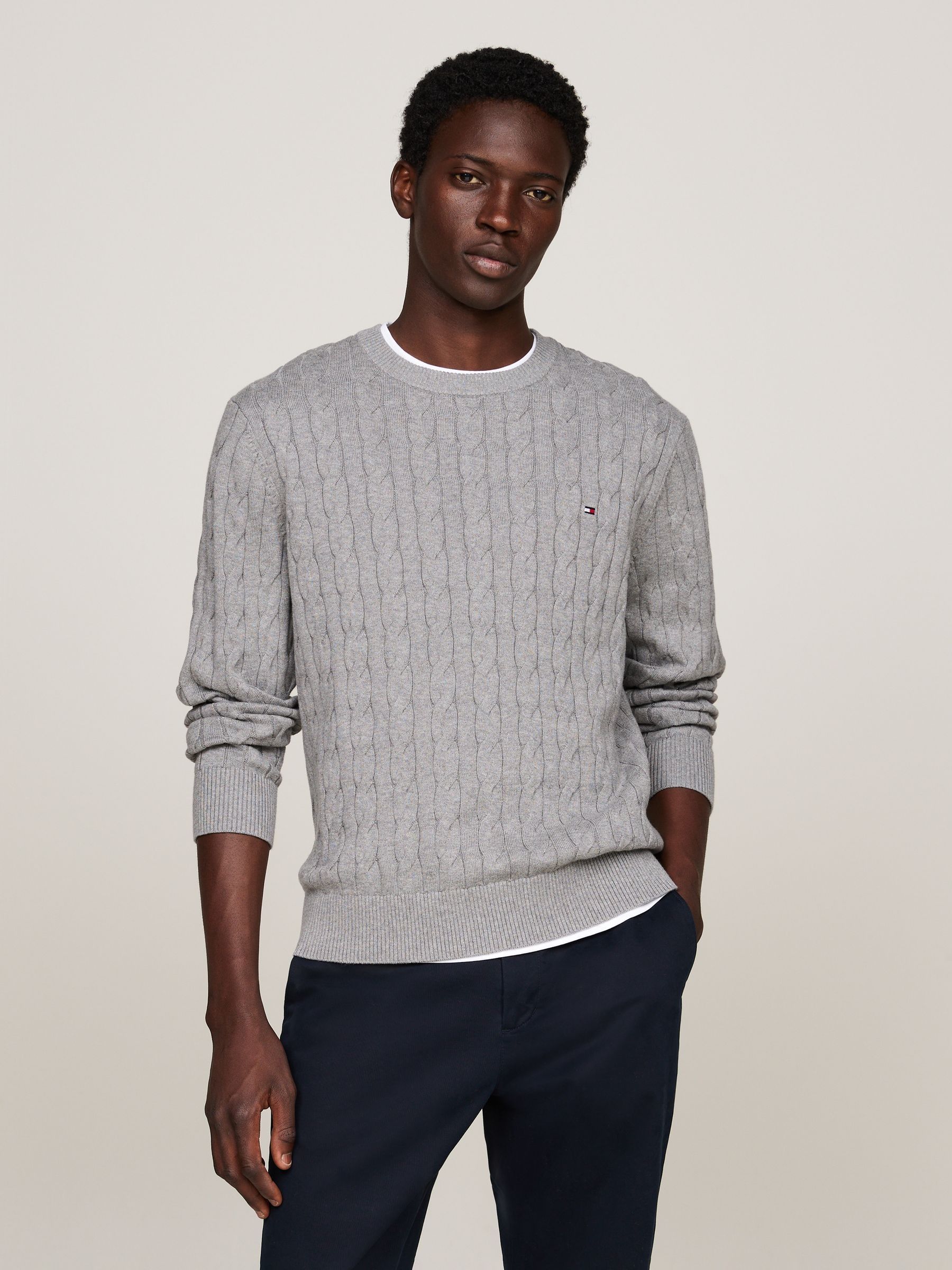 Buy Tommy Hilfiger Grey Classic Cable Jumper from Next USA