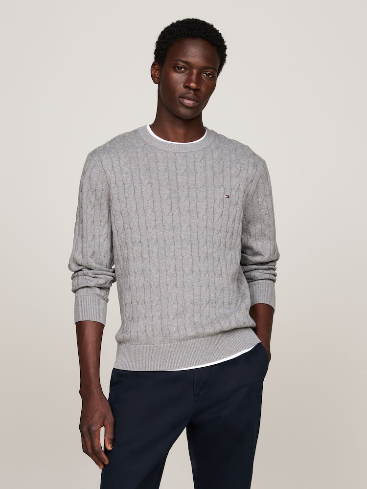 Tommy Hilfiger Grey Classic Cable Jumper - Image 4 of 5