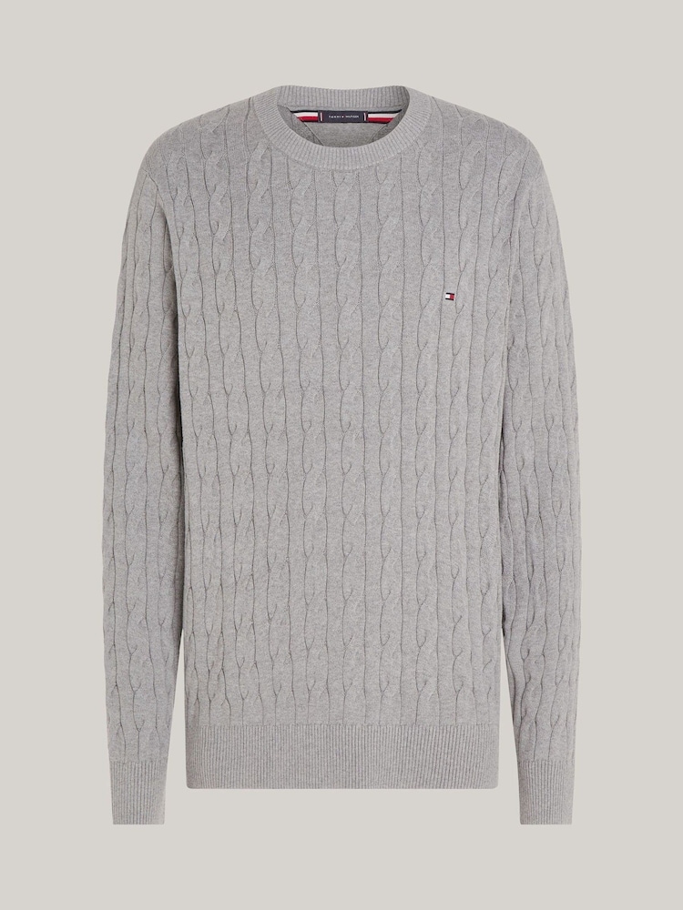 Tommy Hilfiger Grey Classic Cable Jumper - Image 5 of 5