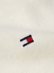 Crème - Tommy Hilfiger trui van een mix van katoen en kasjmier met kwartrits - Image 3 of 3